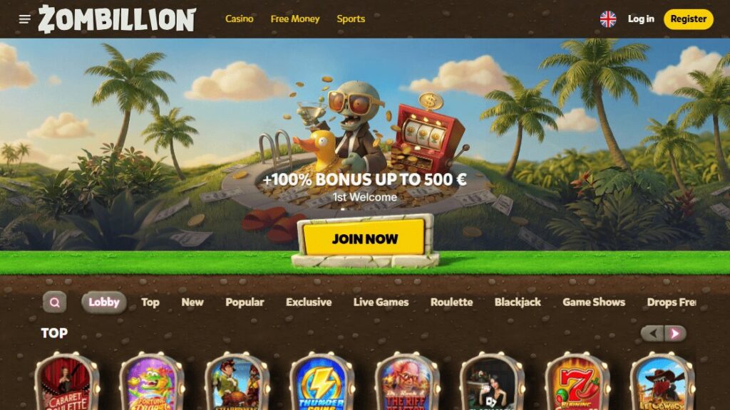 homepage van zombillion zonder cruks bookmaker